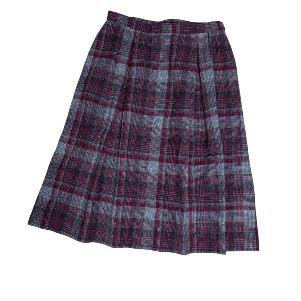 Vintage Pendleton Gray and Maroon Wool Skirt
